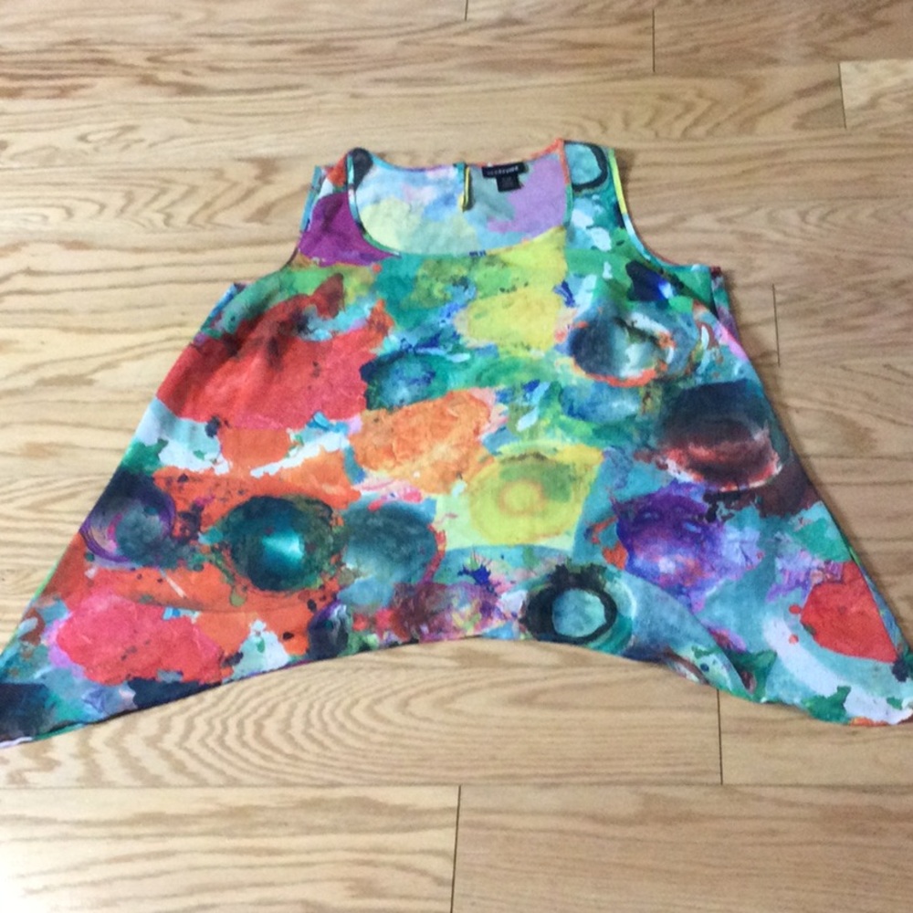 18/20 Lane Bryant Colorful Boho Abstract Print Sleeveless Top - Picture 3 of 14